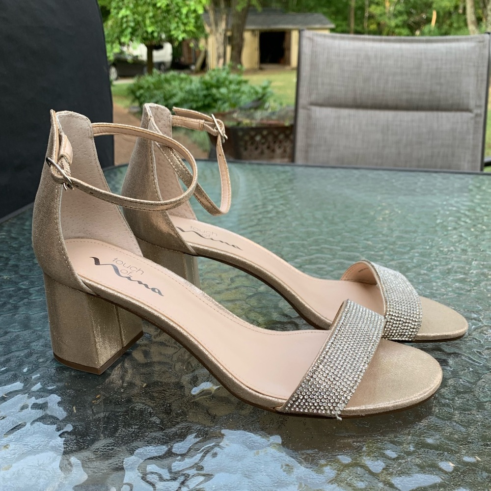 Gold and silver heels